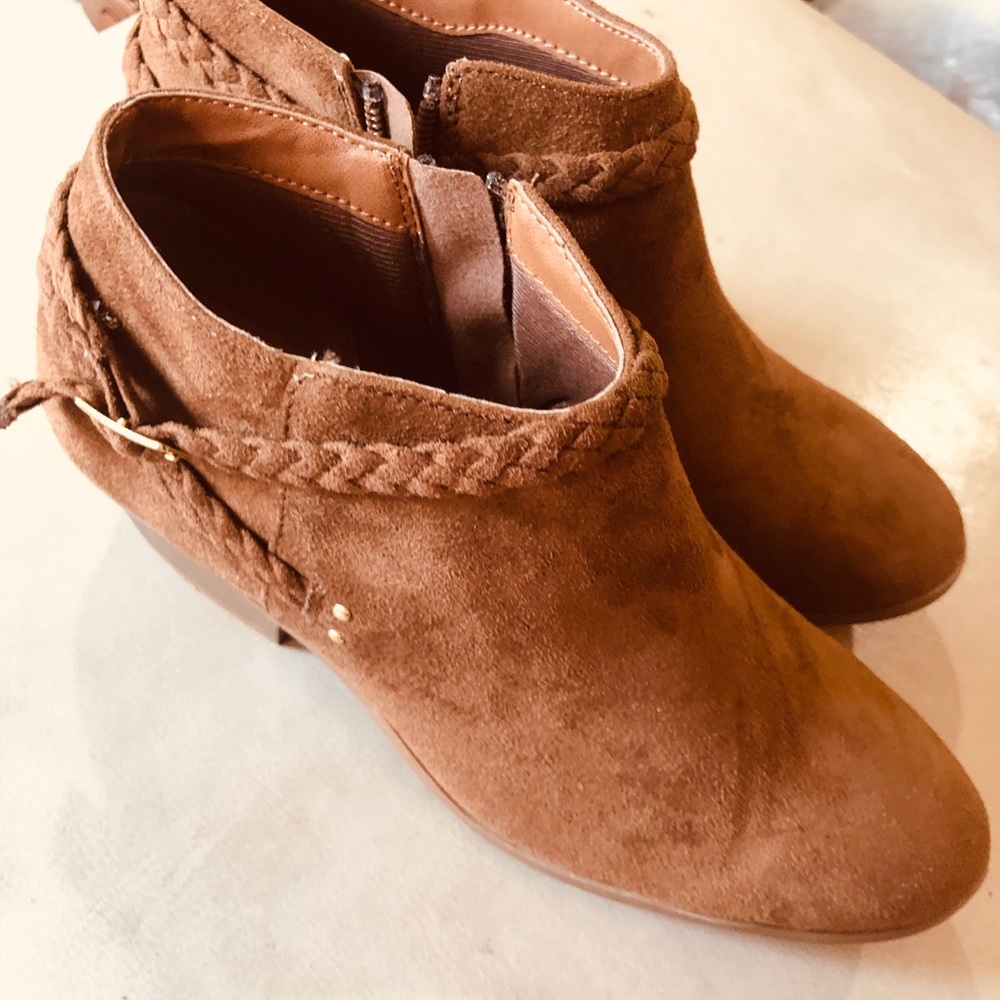 Faux suede booties